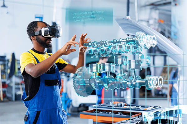 trabalhador de industria usando realidade aumentada