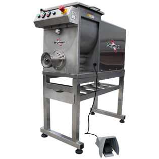 MOEDOR HOMOGENEIZADOR DE CARNE INOX, BOCA 98 INOX, COM CAVALETE